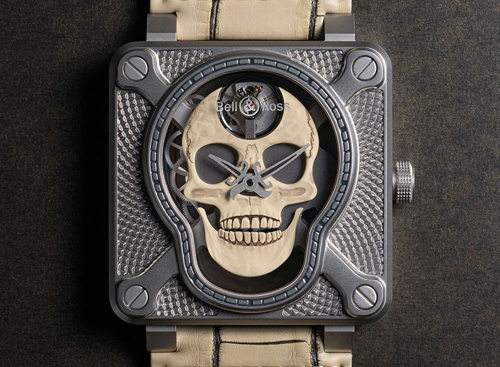 Montre Bell Ross BR 01 Laughing Skull White t te de mort et