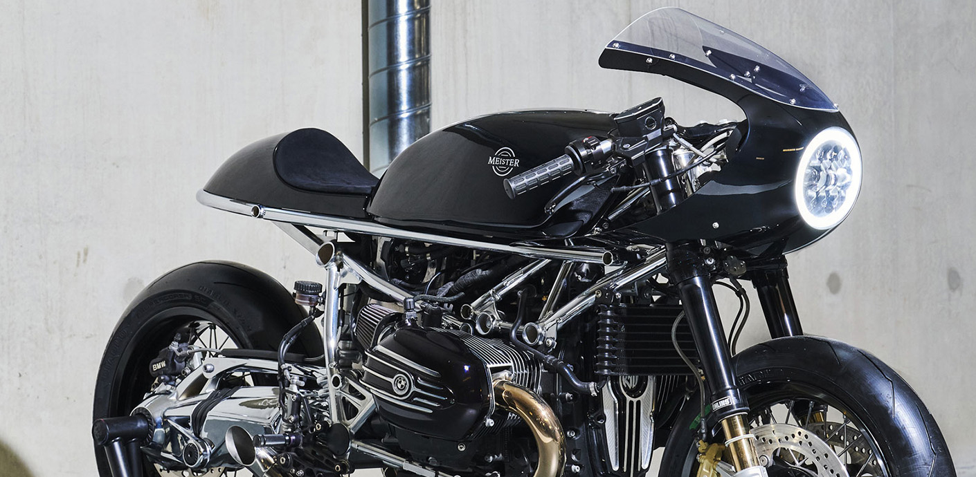Saute-Vent Moto Alu Brossé PLATINIUM - Style Café Racer Pour BMW R NINE T - Marque Brazoline