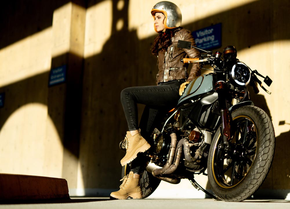 Falco Nara chaussures moto femme gris