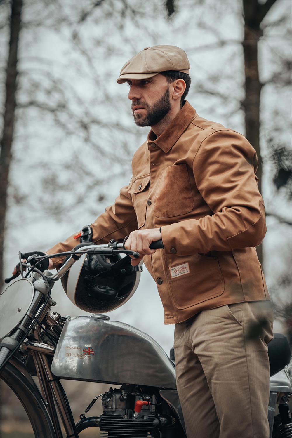 Veste En Cuir Créateur Style Moto Vintage Taille 38 - Marque Jeffery - Occasion Très Bon état
